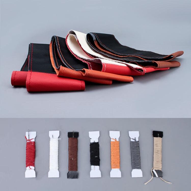 Car Universal 38cm Genuine Leather Hand-stitched Steering Wheel Cover