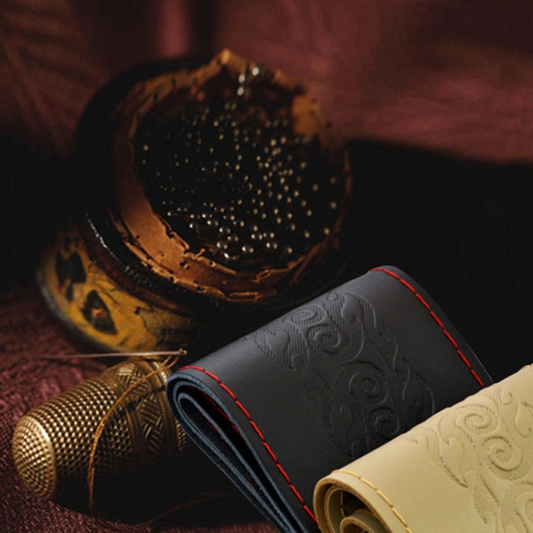 MILI Genuine Leather Hand-stitched Car Adaptation Steering Wheel Cover for 38cm Steering Wheel