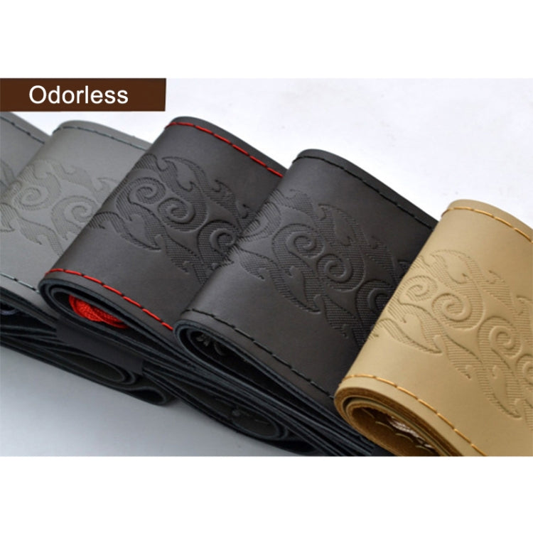 MILI Genuine Leather Hand-stitched Car Adaptation Steering Wheel Cover for 38cm Steering Wheel