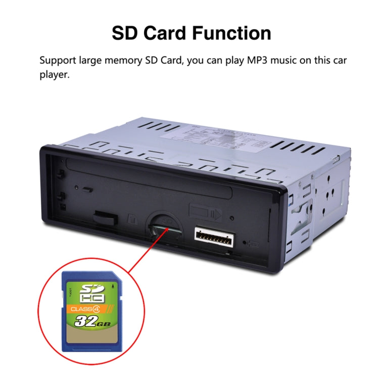 RK-6883U Single Din Car Audio FM Radio Stereo Receiver Bluetooth MP3 Player, Support USB / SD Card / AUX, with Detachable Panel