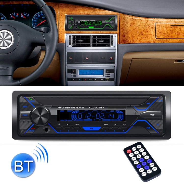 D4267 Single Din Car Audio FM Radio Stereo Receiver Bluetooth Call Music MP3 Player, Supprot USB / SD Card / AUX, with Remote Control