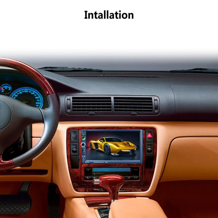 7025D 7 inch HD Touchscreen Double Din Stereo Car Receiver MP5 Player, with Bluetooth/FM/USB/TF, Support Rear View