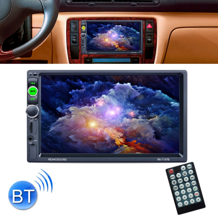 7157B 7 inch 1080P HD Touchscreen Double Din Stereo Car Receiver MP5 Player, Support Rear View & AM FM RDS & Bluetooth & U-disk TF Card