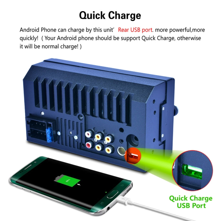 7157B 7 inch 1080P HD Touchscreen Double Din Stereo Car Receiver MP5 Player, Support Rear View & AM FM RDS & Bluetooth & U-disk TF Card