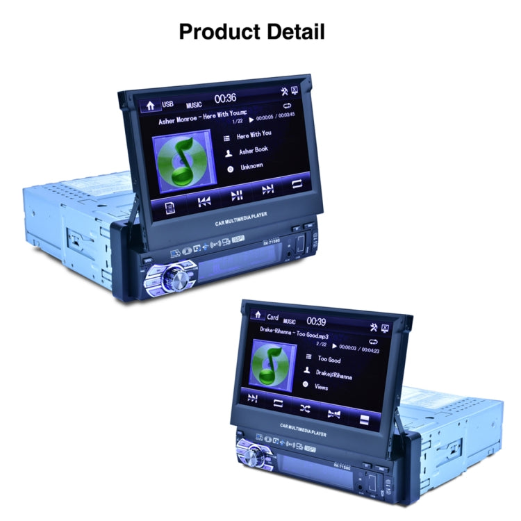 RK-7158G HD 7 inch Single Din Car MP3 MP5 Player GPS Navigation Bluetooth Touch Stereo Radio, with Rear View Function