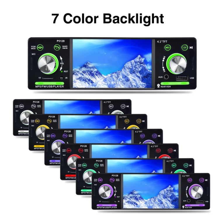 P5128 Single Din 4.1 inch HD Digital Car Stereo Radio MP5 Audio Player, Support FM / Bluetooth / USB / TF / Rear View / AUX