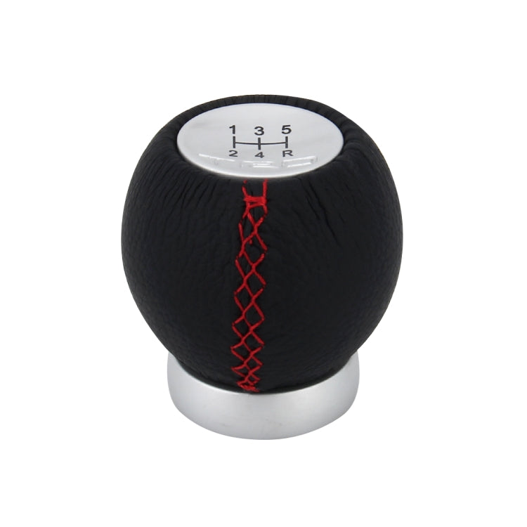 Universal Car Modified Shifter Black Leather Lever Manual 5-Speed Gear Shift Knob Adapter