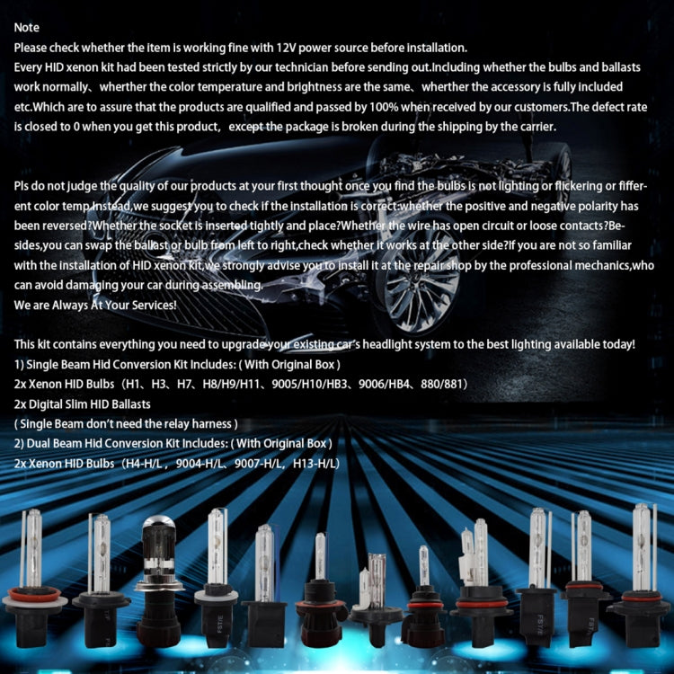 55W 880/881/H27 4300K HID Xenon Conversion Kit with High Intensity Discharge Ballast, Warm White