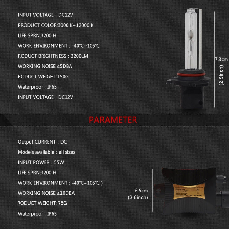 55W 9005/H10/HB3 4300K HID Xenon Conversion Kit with High Intensity Discharge Slim Ballast, Warm White