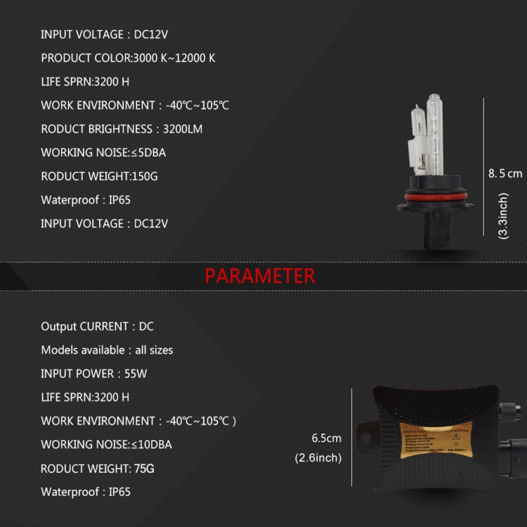 55W 9006/HB4 4300K HID Xenon Light Conversion Kit with High Intensity Discharge Slim Ballast, Warm White
