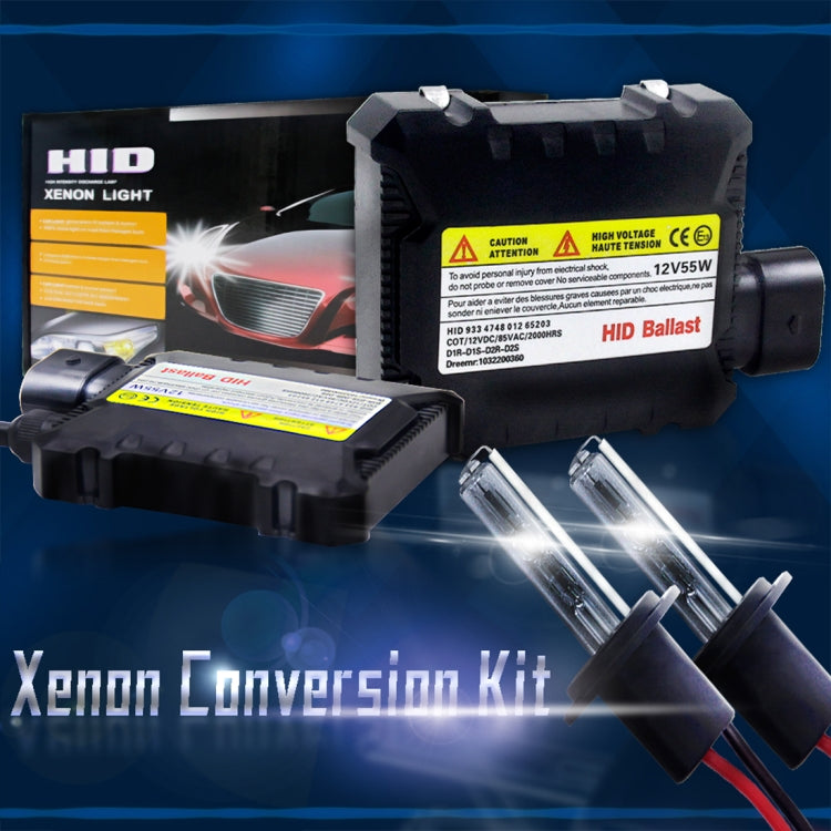 55W HID H7 4300K Xenon Bulbs Light Conversion Kit with High Intensity Discharge Alloy Ballast, Warm White
