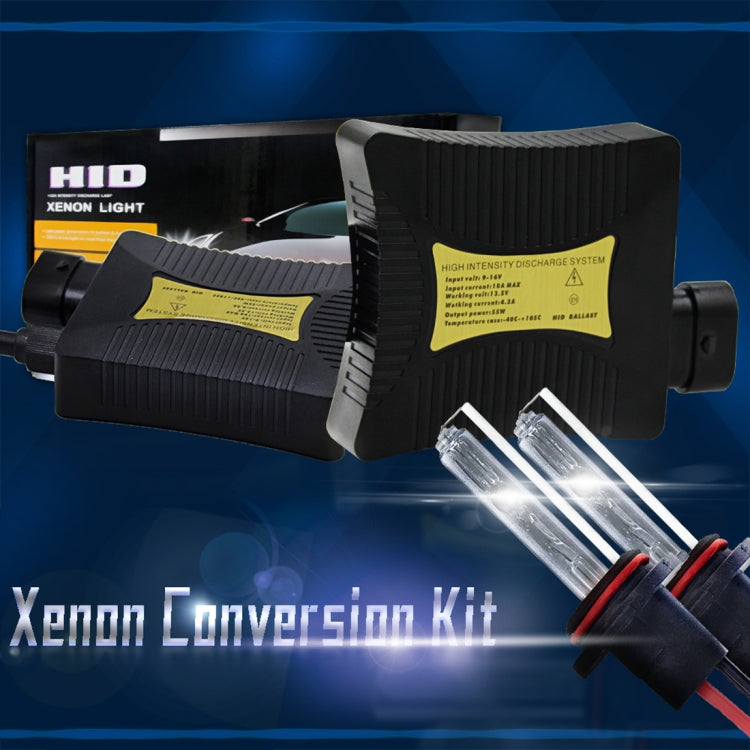 55W 9006/HB4 6000K HID Xenon Light Conversion Kit with High Intensity Discharge Slim Ballast, White