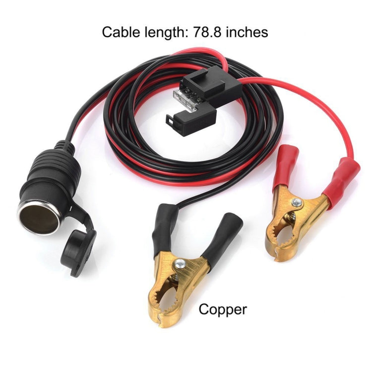 Universal Car Styling Car Auto Alligator Clip 12V DC Cigarette Lighter Socket Adapter 200W with Fuse Box Terminal