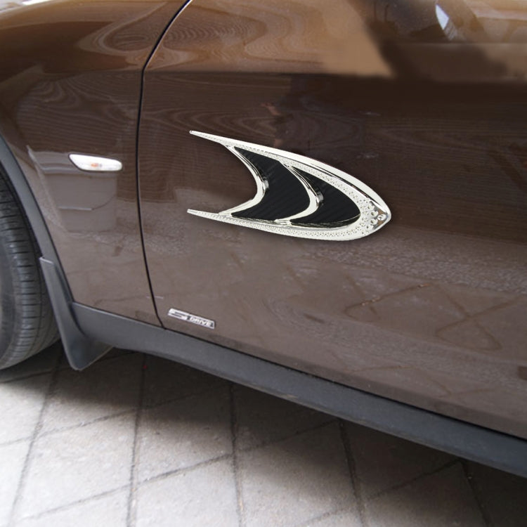 2 PCS Car Plastic Decorative Stickers, Size: 19.3*9.3cm(Silver + Black)