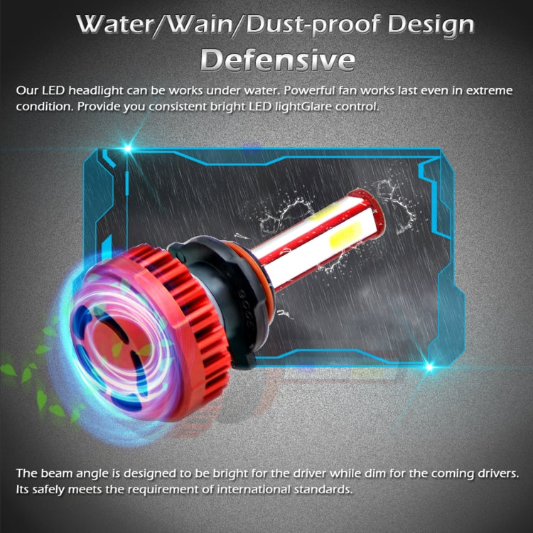 2 PCS R7 9006/HB4 40W 4000 LM 6000K IP65 Waterproof Car LED Headlight Kit with 4 COB Lamps , DC 9-36V(White Light)