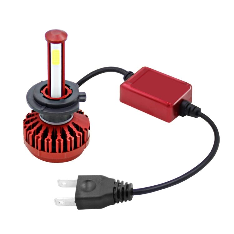 2 PCS R7 H7 40W 4000 LM 6000K IP65 Car Headlight Kit with 4 COB Lamps , DC 9-36V(White Light)