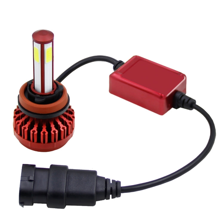 2 PCS R7 H8/H9/H11 40W 4000 LM 6000K IP65 Waterproof Car LED Headlight Kit with 4 COB Lamps , DC 9-36V(White Light)