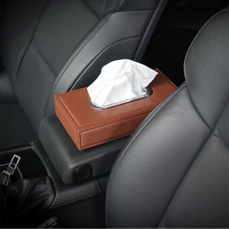 Universal Car Facial Tissue Box Case Holder Metal Frame Tissue Box Fashion and Simple Paper Napkin Bag