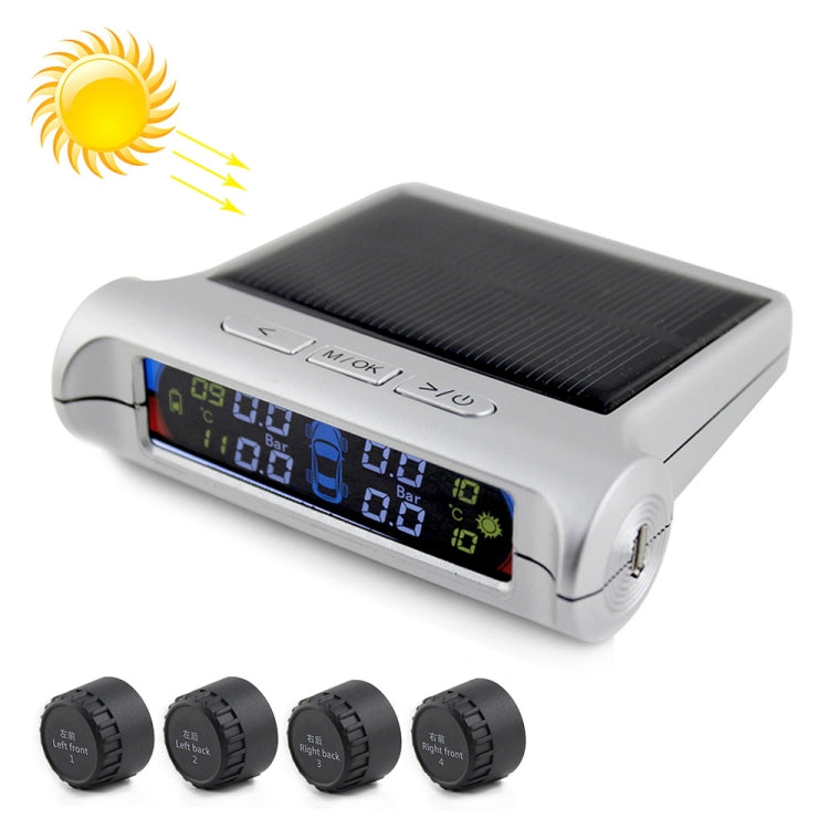 PZ802-E Solar Powered Video TPMS External Tire Pressure Monitor with LCD Color Display Screen