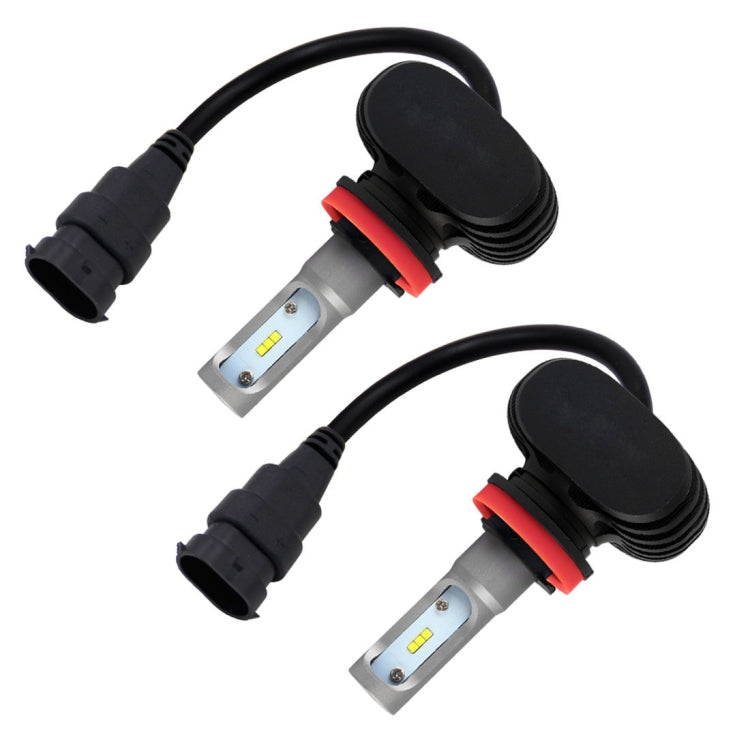 2 PCS H11 IP65 Waterproof White Light 6 CSP LED Car Headlight Bulb, 9-36V / 18W, 6000K / 2000LM