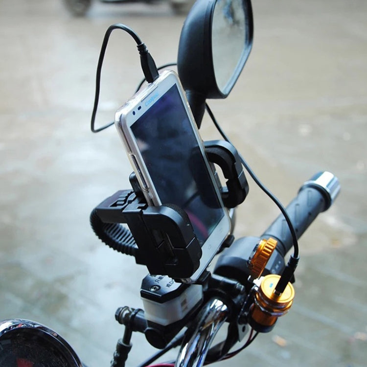 Universal 12V Motorbike USB Phone Vehicle Navigation Charger with a Watch Random Color Delivery