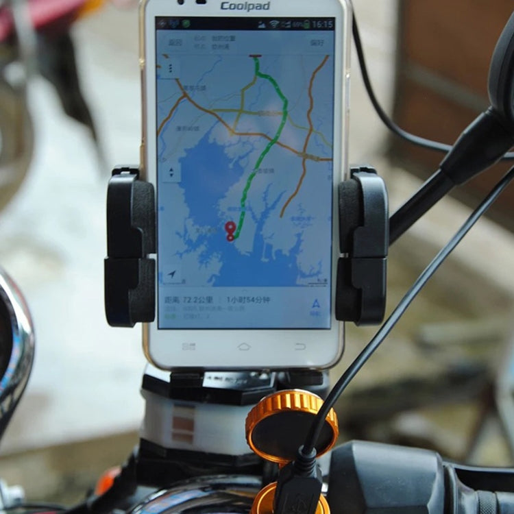 Universal 12V Motorbike USB Phone Vehicle Navigation Charger with a Watch Random Color Delivery