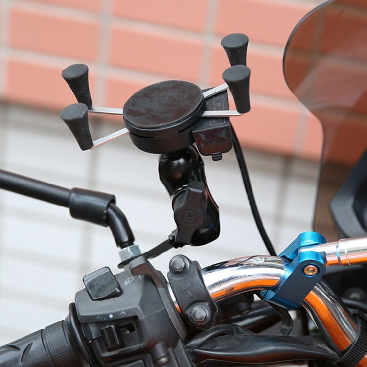 Universal 12V Motorcycle USB Phone Charger with Holder, Suitable for 3.5-6.5 inch Smartphones