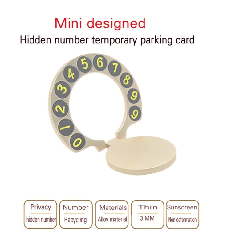 Alloy Mini Design Hidden Number Temporary Parking Number Card