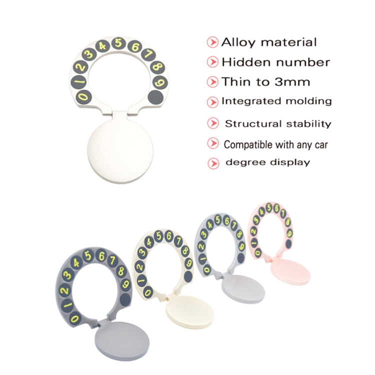 Alloy Mini Design Hidden Number Temporary Parking Number Card