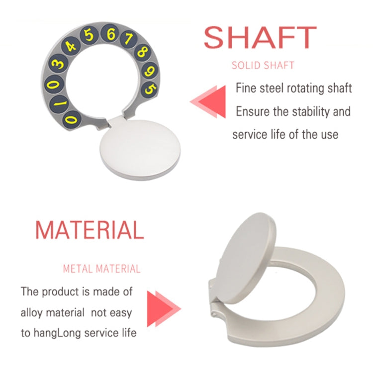 Alloy Mini Design Hidden Number Temporary Parking Number Card