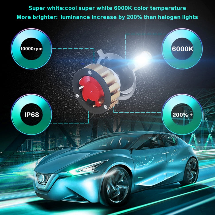 2 PCS Auto Car H4/9003/HB2 30W 2400LM 6000K Pure White COB LED Headlight Bulbs Conversion Kit, DC 9-36V