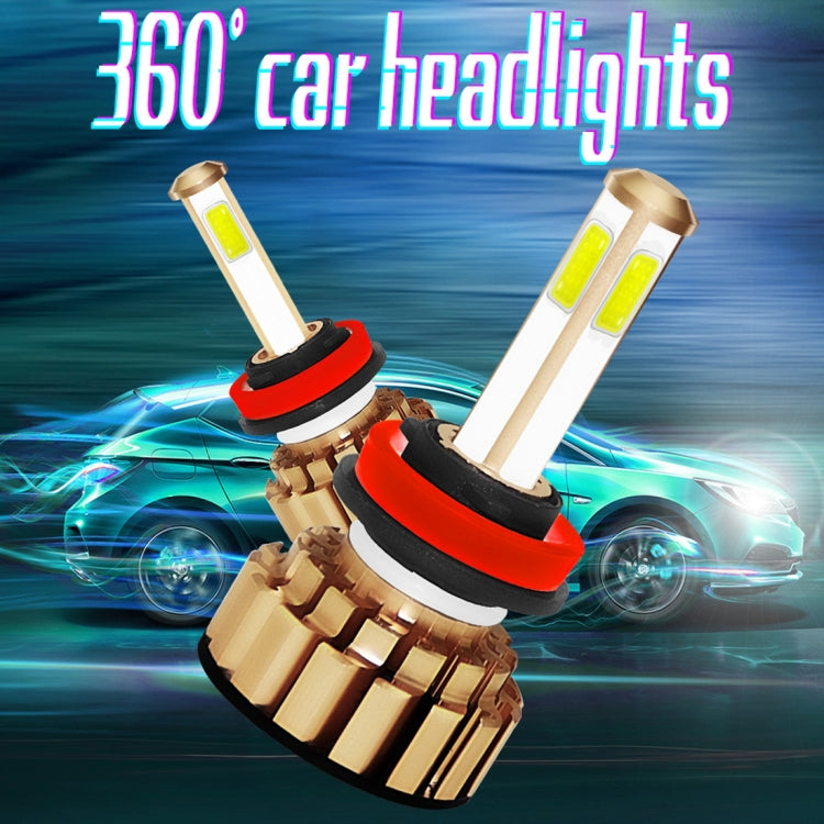 2 PCS Auto Car H8/H9/H11 28W 2200LM 6000K Pure White COB LED Headlight Bulbs Conversion Kit, DC 9-36V