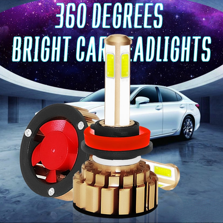 2 PCS Auto Car H8/H9/H11 28W 2200LM 6000K Pure White COB LED Headlight Bulbs Conversion Kit, DC 9-36V