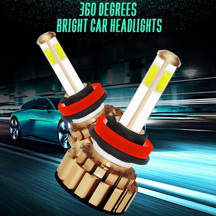 2 PCS Auto Car H8/H9/H11 28W 2200LM 6000K Pure White COB LED Headlight Bulbs Conversion Kit, DC 9-36V