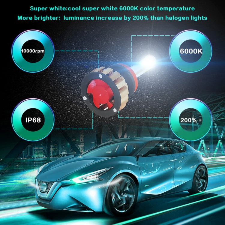 2 PCS Auto Car H8/H9/H11 28W 2200LM 6000K Pure White COB LED Headlight Bulbs Conversion Kit, DC 9-36V