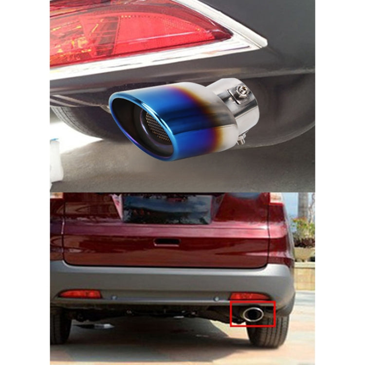 Universal Car Styling Stainless Steel Curved Bolt-on Exhaust Tail Muffler Tip Pipe with Mesh