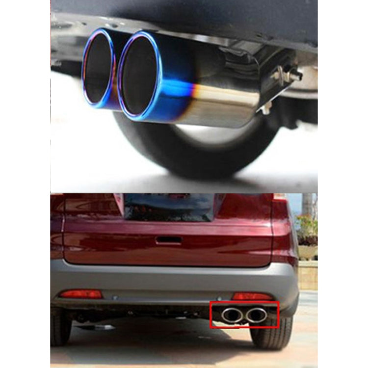 Universal Car Styling Stainless Steel Curved Double Outlets Exhaust Tail Muffler Tip Pipe