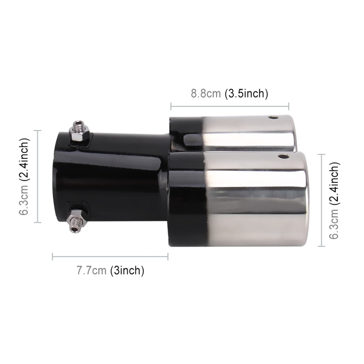 Universal Car Styling Stainless Steel Straight Double Outlets Exhaust Tail Muffler Tip Pipe