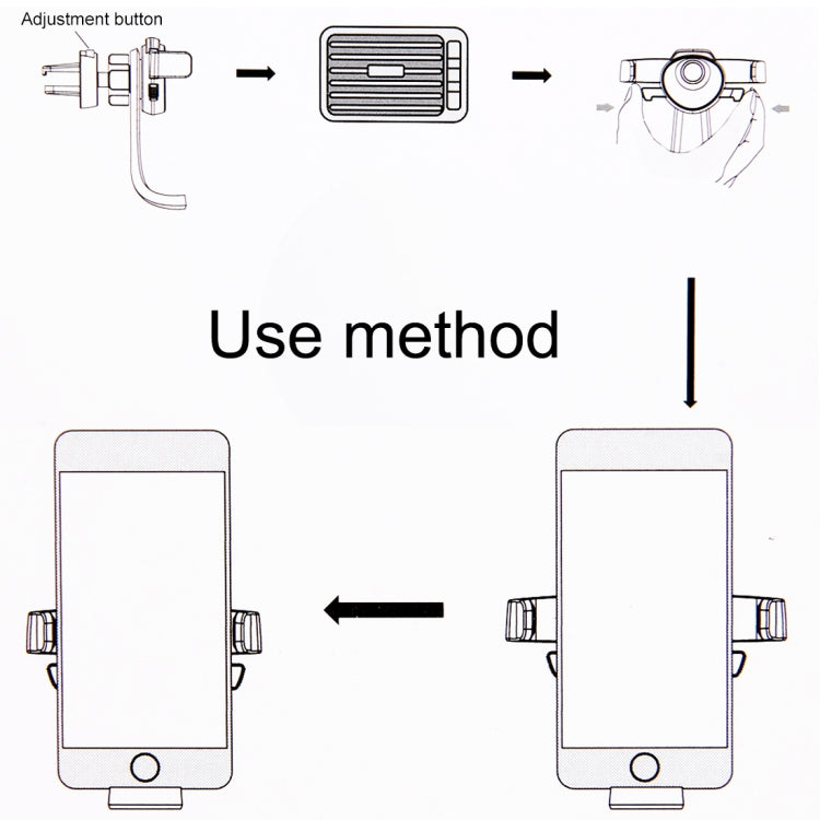Universal Car Charger Air Vent Mount Phone Holder Stand, For iPhone, Galaxy, Sony, Lenovo, HTC, Huawei and other Smartphones(Width: 64-82mm)
