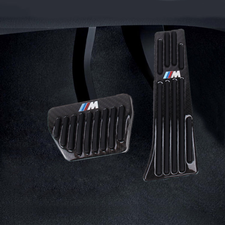 2 in 1 Non-Slip Carbon Fiber Manual Car Truck Foot Pedals Brake Gas Fuel Pad Cover Kit for BMW
