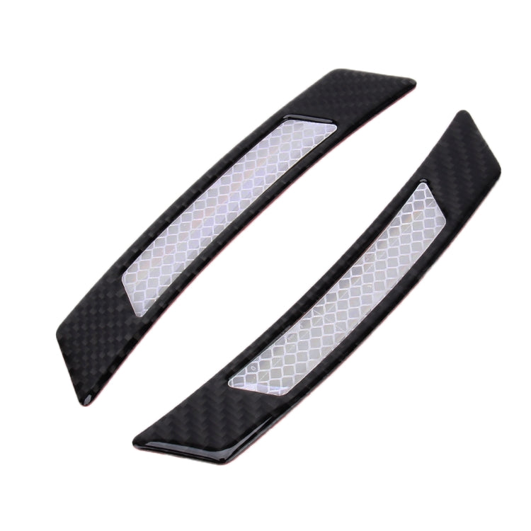 2 PCS Carbon Fiber Reflective Car Fender Flare Wheel Brow Warning Strip Stickers