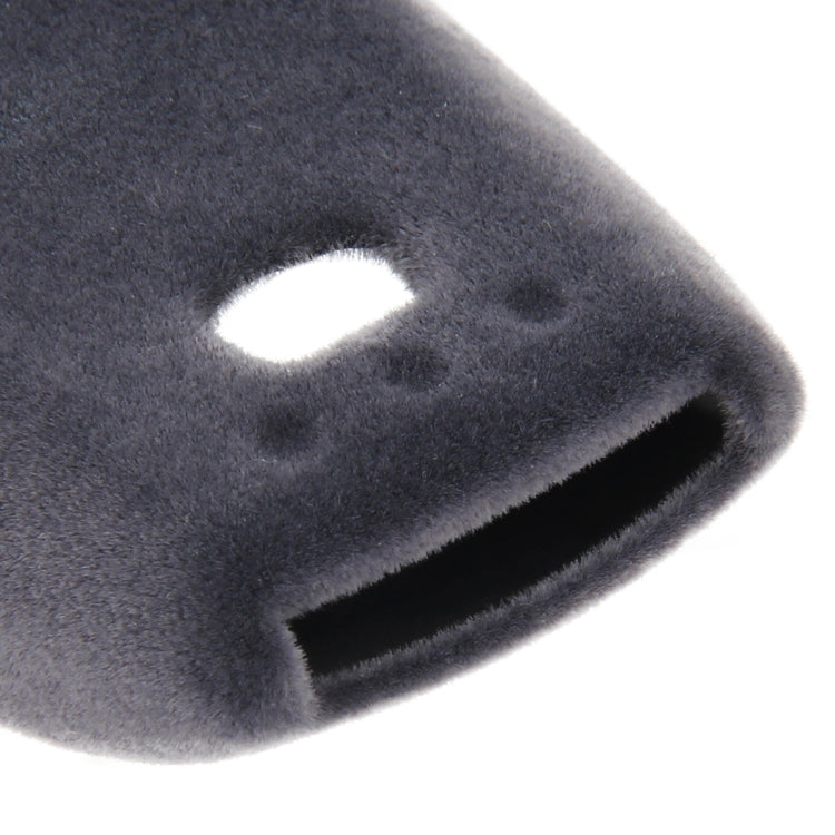 Car Remote Key Holder Flannel TPU Protective Case for Mercedes-Benz 2016 and Above E Series(Gray)