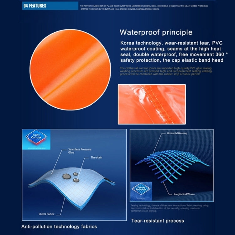 Adult Split Reflective Raincoats Rain Pants Cleaners Waterproof Clothes Labor Insurance Safety Sanitation Suits, Size: 2XL