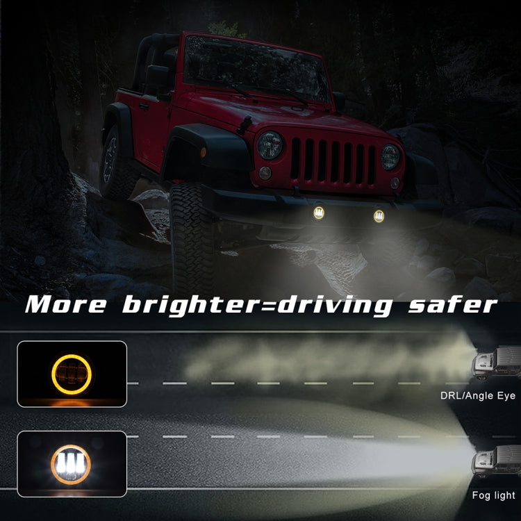 2 PCS IP67 Waterproof 30W 6500-7000K 2300LM 4 inch CREE 6-LED Lamp Driving Fog Lights with Angel Eyes for Jeep Wrangler