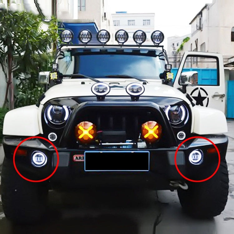 2 PCS IP67 Waterproof 30W 6500-7000K 2300LM 4 inch CREE 6-LED Lamp Driving Fog Lights with Angel Eyes for Jeep Wrangler