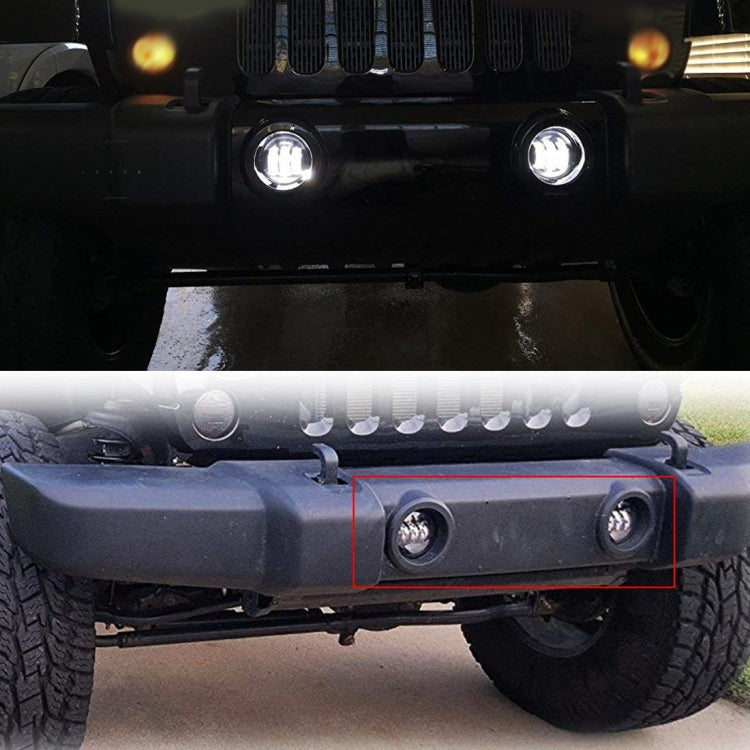 2 PCS IP67 Waterproof 30W 6500-7000K 2300LM 4 inch CREE 6-LED Lamp Driving Fog Lights with Angel Eyes for Jeep Wrangler