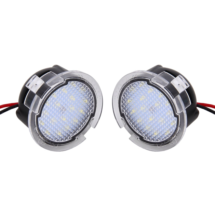 2 PCS DC 12V 2W 6000K 120LM 18-LED Side Rear View Mirror Puddle Lights Lamp for Ford 2013-2017 Explorer/2015-2017 Taurus/2015-2017 Edge/2015-2017 Mondeo