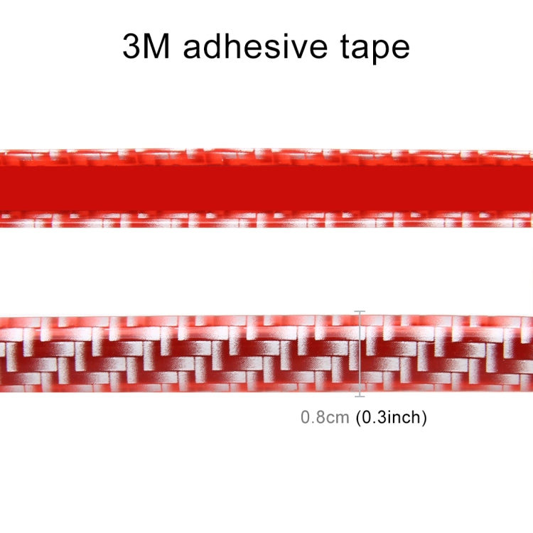 8m Universal DIY Carbon Fiber Rubber Auto Car Door Edge Seal Scratch Protector Decorative Strip