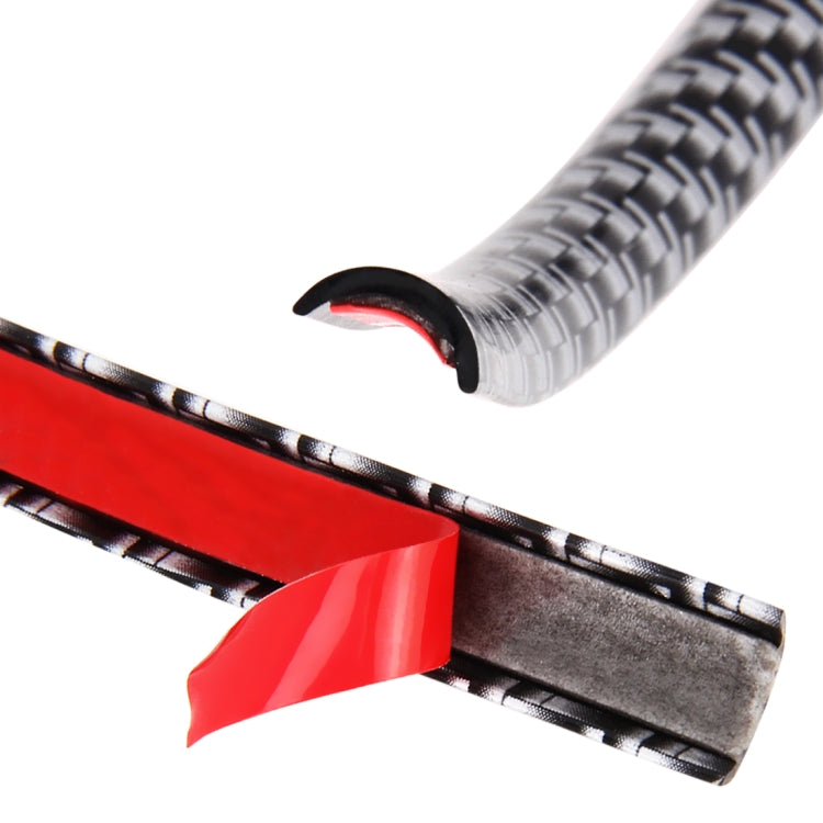 8m Universal DIY Carbon Fiber Rubber Auto Car Door Edge Seal Scratch Protector Decorative Strip