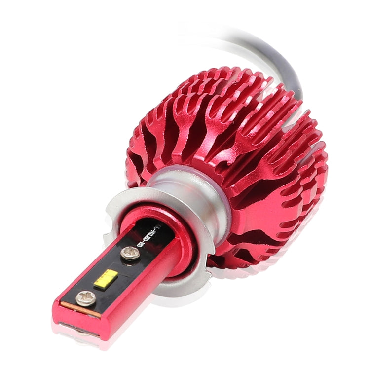 2 PCS X9 H3 18W 1800LM 6000K White Light 6 JES2016 LED Car Headlight Lamps, Red Shell, DC 10-30V